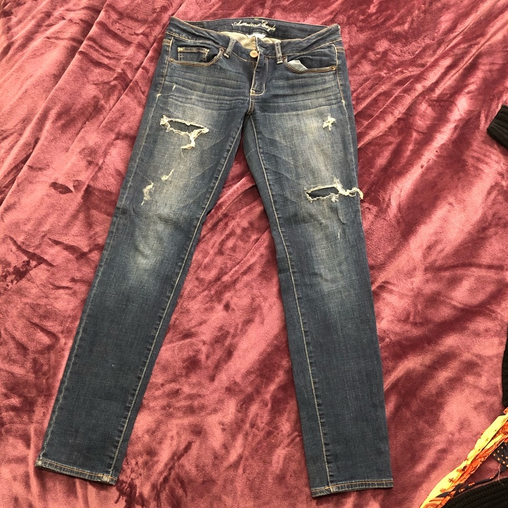 American Eagle blue jeans- distressed